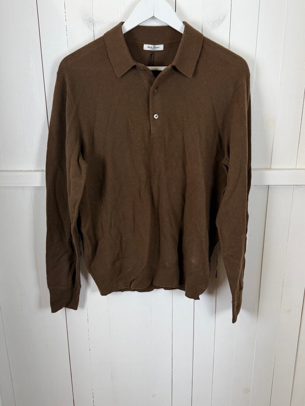 Buck Mason Brown Cashmere Pullover Sweater Men’s L NWT